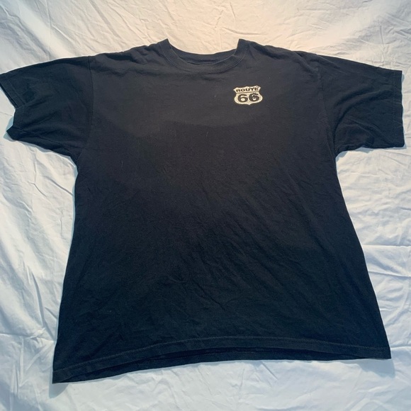 💙 Vintage 90s Route 66 Black Short Sleeve Tee Gildan Size XL - Picture 2 of 8